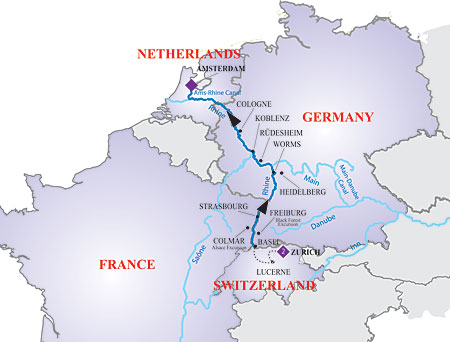 Rhine Winter Voyage Map